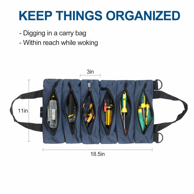 WESSLECO قماش نشمر حقيبة مع مقبض متعددة الأغراض الحقيبة التخزين المنظم المحمولة الكهربائية أداة حقيبة