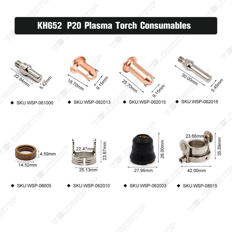 KH652 البلازما الطاقة الشعلة للكهرباء P20 K2820-1 K2682-1 القطب فوهة PKG-10