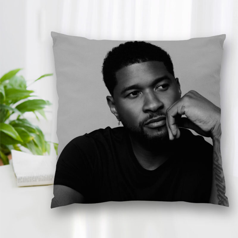 مخصص Usher المغني الممثل كيس وسادة البوليستر الزخرفية سادات سستة كيس وسادة غطاء وسادة مربع 40x40cm
