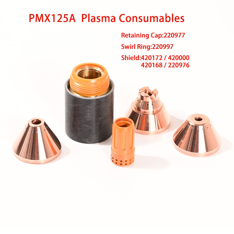 PMX125A البلازما قطع المواد الاستهلاكية درع 420172 420000 420168 220976 الاحتفاظ غطاء 220977 دوامة الدائري 220997