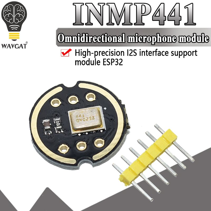 WAVGAT وحدة ميكروفون متعددة الاتجاهات واجهة I2S INMP441 MEMS عالية الدقة منخفضة الطاقة حجم صغير جدا ل ESP32