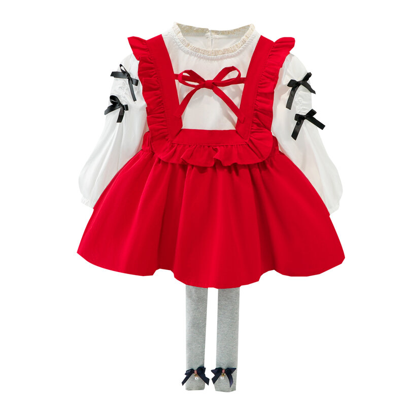 الفتيات فستان مجموعات ملابس للأطفال 3 قطعة الملابس مع طماق 2022 الاسلوب المناسب مادة القطن 1 إلى 5 سنوات ملابس الأطفال الاطفال