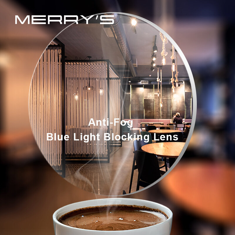 MERRYS مكافحة الضباب الأزرق ضوء حجب سلسلة البصرية وصفة النظارات عدسة CR-39 الراتنج شبه الكروي نظارات مكافحة عدسات الضباب