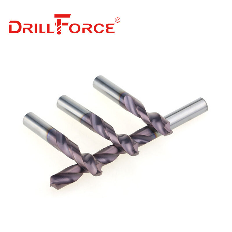 Drillforce 1 قطعة 1-16 مللي متر HRC45 HRC55 HRC65 حفر كربيد من الصلب بت مجموعة ، دوامة فلوت تويست مثقاب ل سبائك الصلب المقاوم للصدأ أداة