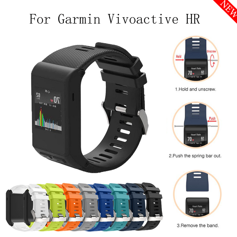 حزام ساعة من السيليكون لـ Garmin Vivoactive ، سوار بديل مع أداة ، ملحق سوار ساعة Vivoactive HR