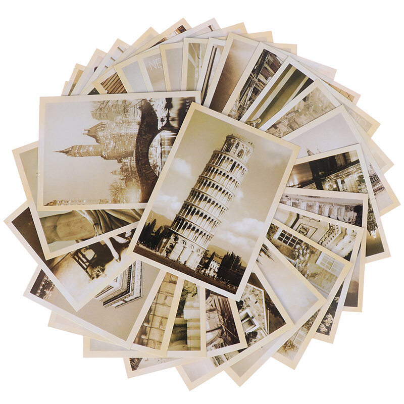 32 قطعة بطاقة بريدية السفر خمر المشهد بناء صور صورة ملصق بطاقات البريد
