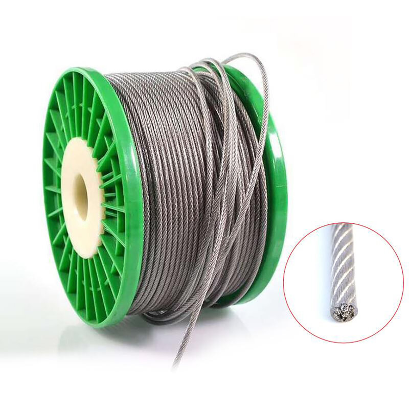PVC Coated Wire Rope 7*7 304 Stainless Steel Flexible Cable Clothesline 0.8mm 1mm 1.2mm-5mm Soft Cable Transparent Wire Rope