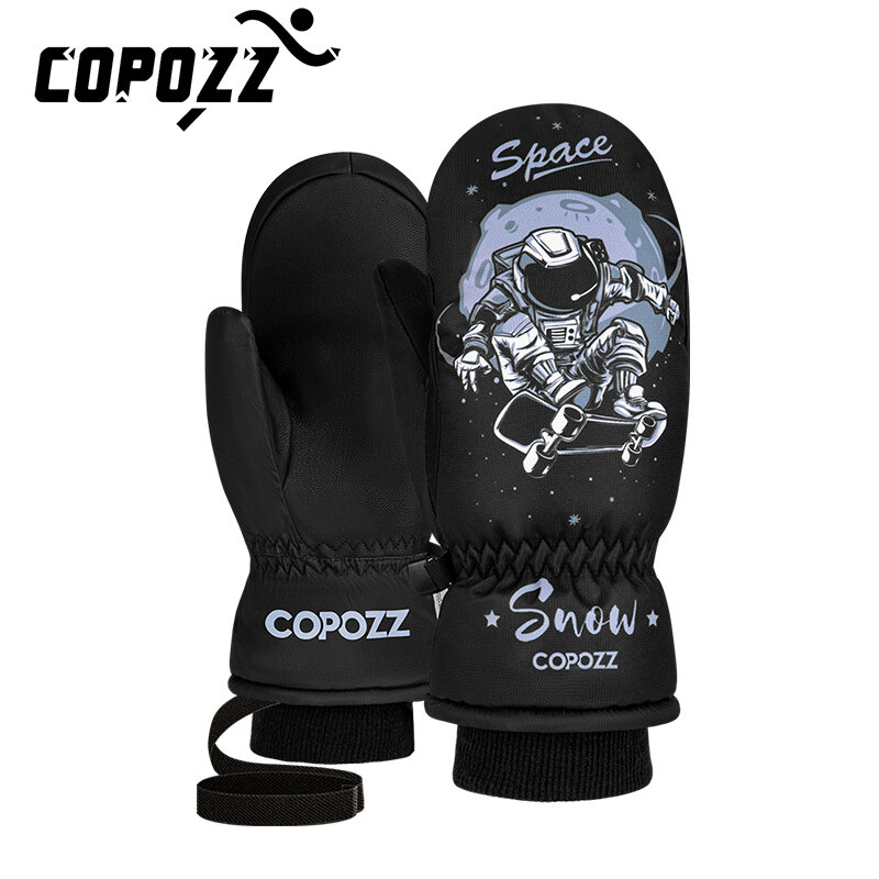 COPOZZ-قفازات تزلج Thinsulate للأطفال ، 3 متر ، تحافظ على الدفء لفصل الشتاء ، كارتون لطيف ، مقاوم للماء ، خفيف الوزن ، على الجليد