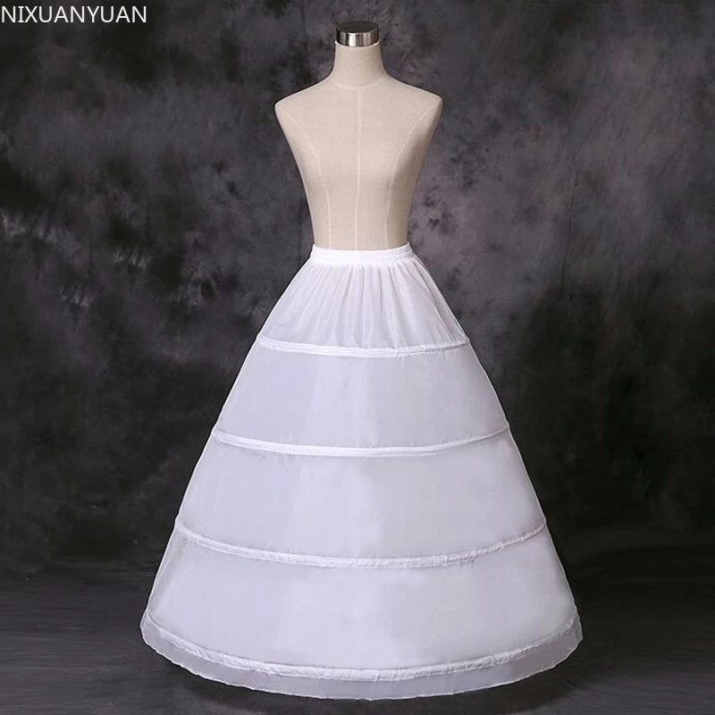 الجملة 2023 الزفاف طويل تنورات الزفاف لفستان الزفاف 4 الأطواق الكرة ثوب كرينولين ثوب نسائي