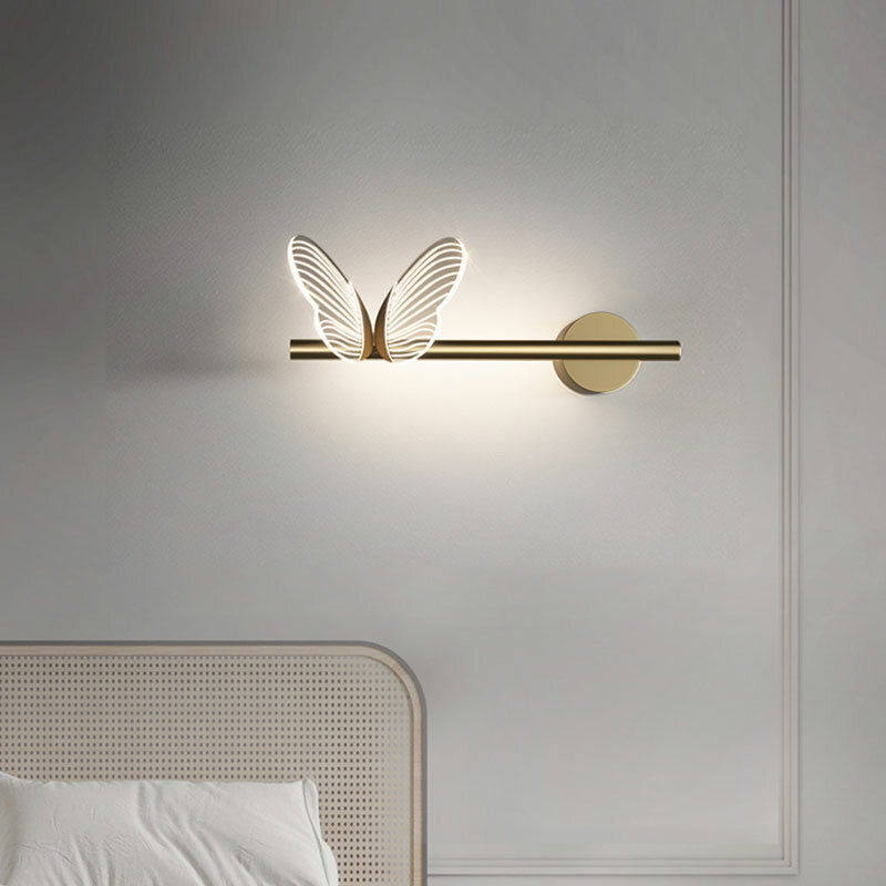 الحديثة فراشة وحدة إضاءة LED جداريّة مصابيح إضاءة داخلية شمعدانات جدارية تركيب المصابيح لغرفة النوم السرير غرفة المعيشة ديكور المنزل