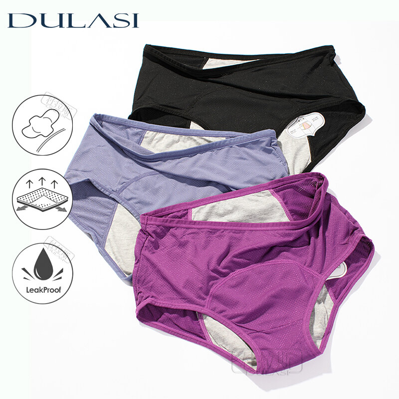 DULASI 3 قطعة مانعة للتسرب الحيض سراويل فترة الفسيولوجية السراويل النساء الملابس الداخلية مريحة ملخصات للماء دروبشيبينغ