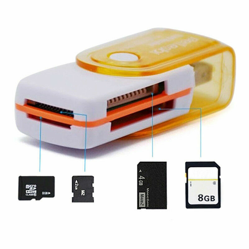 1 x بطاقة الذاكرة قارئ عالية السرعة متعددة الوظائف USB قارئ بطاقة 4 في 1 ل MS MS-PRO TF مايكرو بطاقة الذاكرة الذكية قارئ