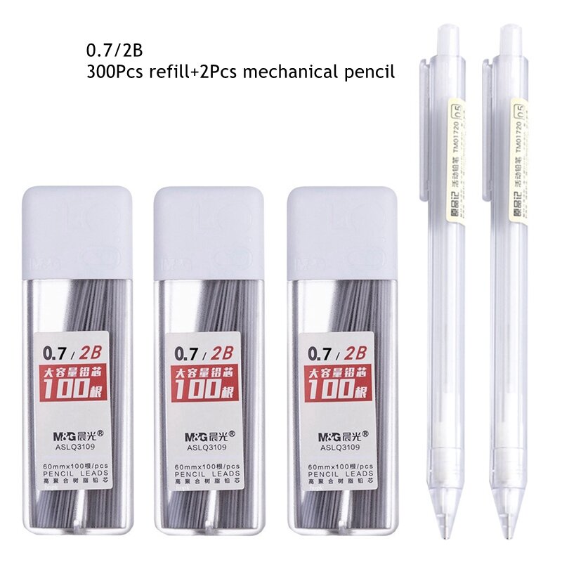 0.5/0.7 مللي متر أقلام رصاص التلقائي مجموعة HB/2B الملء قلم رصاص الميكانيكية لرسم رسم الطلاب اللوازم المدرسية لطيف القرطاسية