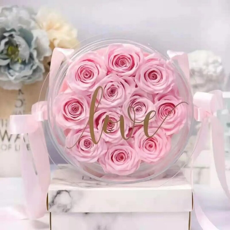 هدايا عيد الأم للأم زهرة أبدية هدايا صندوق حلوى الورد زهور الورد المحفوظة عيد الأم هدايا عيد الحب للأم