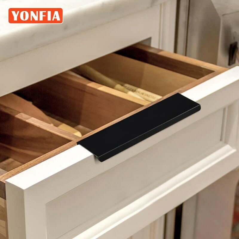 يونميا مقبض باب من الألمنيوم للأبواب ولأثاث المنزل, قبضات جر أبواب، مسكة مخفية، يمكن استخدامها مع الدروج، الأبواب الطويلة، خزانة الملابس، حتى طول 1 متر