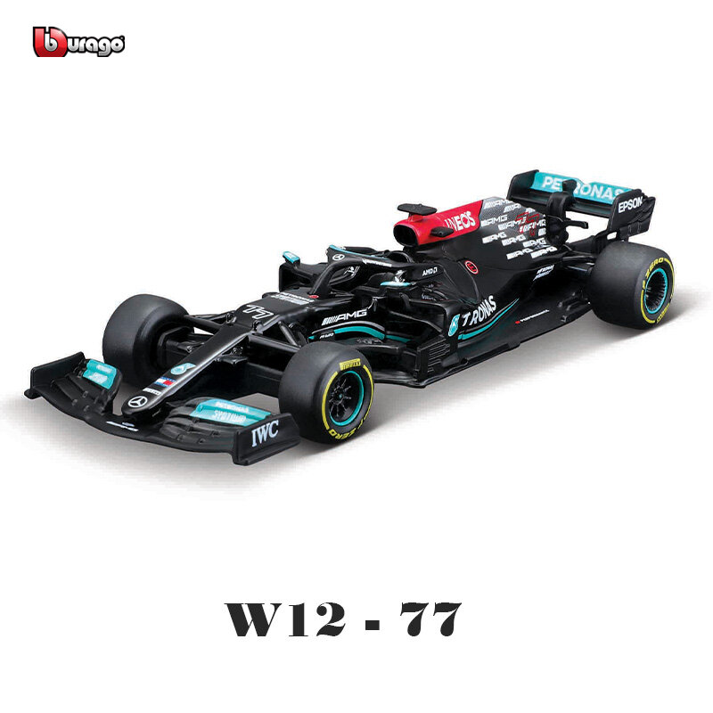 Bburago 1:43 2021 F1 مرسيدس AMG W12 44 # لويس هاميلتون 77 # Valtteri Bottas الفورمولا واحد محاكاة سبيكة سوبر لعبة سيارة نموذج