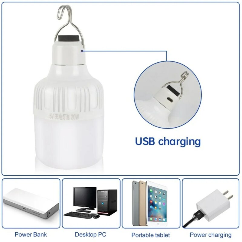 في الهواء الطلق USB قابلة للشحن LED لمبة ، مصباح خيمة المحمولة في حالات الطوارئ ، فانوس ، شواء ، التخييم ، الضوء ، وسائط