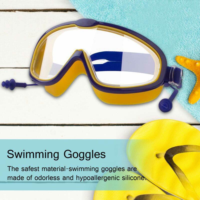 أطفال نظارات السباحة مريحة سيليكون إطار كبير قابل للتعديل السباحة نظارات الأطفال مكافحة الضباب UV مقاوم للماء السباحة نظارات