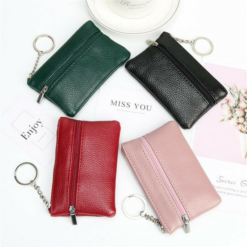 بولي Leather جلد محفظة للعملة المرأة الصغيرة تغيير أكياس المال جيب محافظ حافظة مفاتيح صغيرة وظيفية الحقيبة سستة بطاقة المحفظة