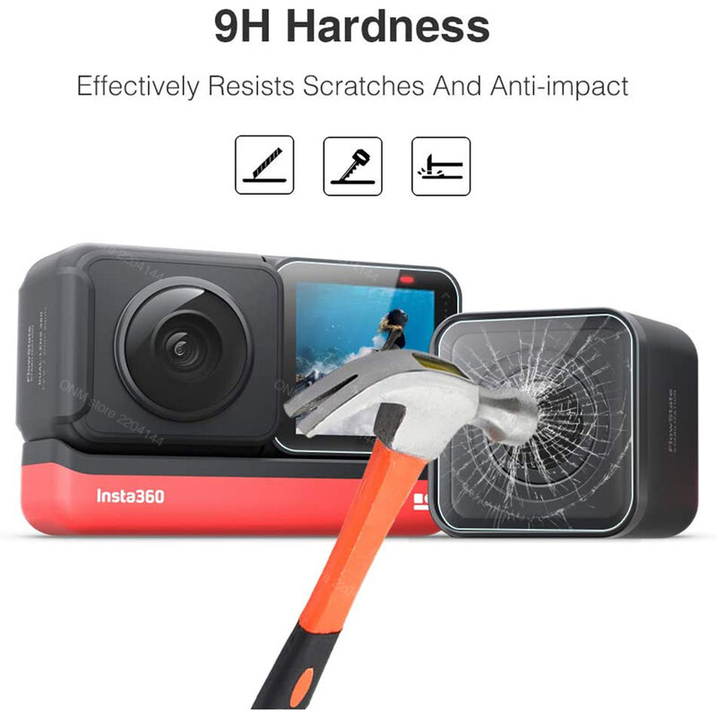 واقي للشاشة لـ Insta360 ONE R Twin Edition وinsta 360 ONE R 4k عدسة بزاوية واسعة كاميرا لين ال سي دي حماية من الزجاج المقسى