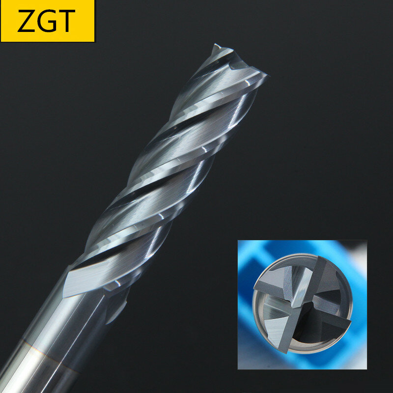 ZGT-سبيكة كربيد التنغستن الصلب طحن القاطع ، نهاية مطحنة ، HRC50 ، 4 الناي ، 4 مللي متر ، 6 مللي متر ، 8 مللي متر ، 10 مللي متر ، 12 مللي متر ، المعادن القاطع ، أدوات الطحن
