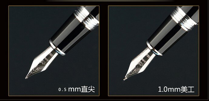 قلم حبر Jinhao 159 ، أسود وفضي ، بأسعار معقولة, قلم حبر سميك ، هدية