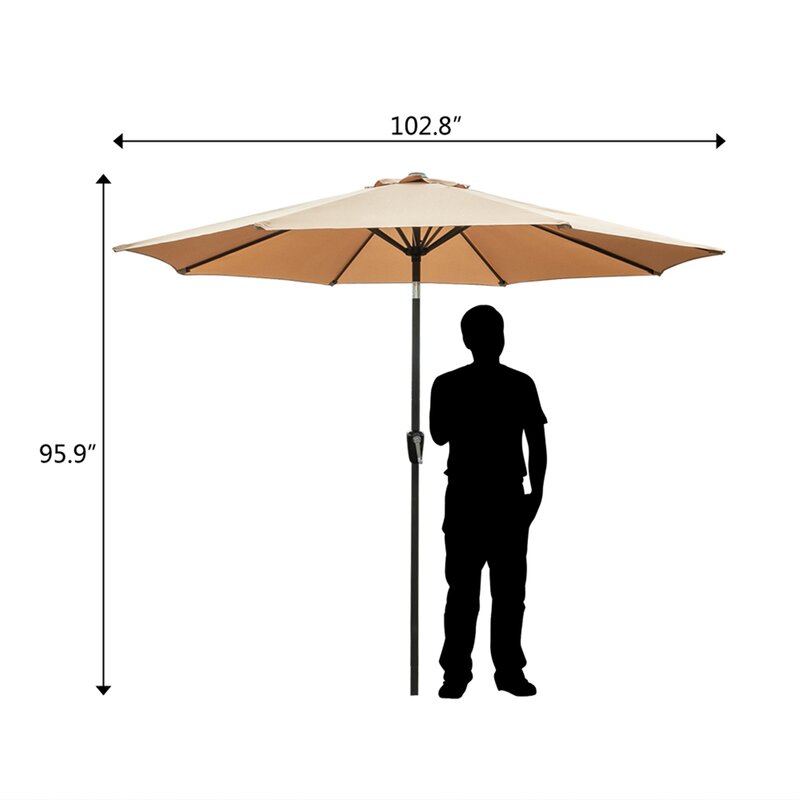 مظلة قابلة للطي مقاومة للماء ، 2.7 م ، تصميم يدوي ، مستودع الولايات المتحدة