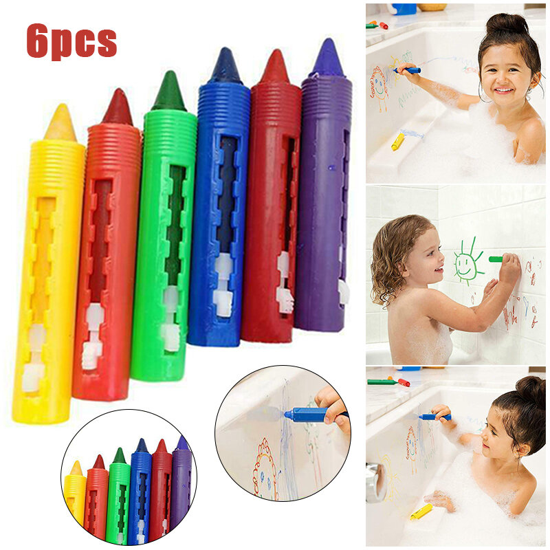 6 قطعة قابل للغسل تلوين الاطفال طفل حمام الوقت دهانات الرسم أقلام لعبة ل هالوين ماكياج CLH @ 8
