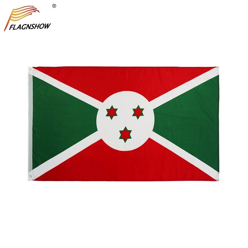 سارية العلم البوروندي 3X5 قدم معلقة أعلام البوروندية الوطنية البوليستر شحن مجاني للزينة