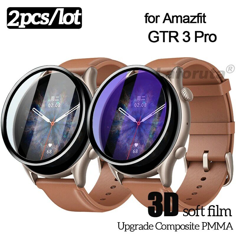 غطاء كامل حامي الشاشة ل Amazfit GTR 3 برو ثلاثية الأبعاد منحني رقيقة جدا HD فيلم واقية ل شاومي Amazfit GTR3 GTS3 ليس الزجاج