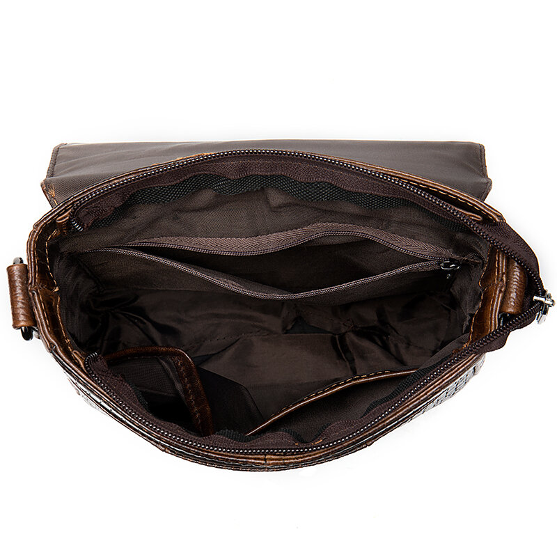 ويستال الرجال حقيبة جلدية أصلية للرجال Cocrodile نمط حقيبة ساع الرجال حقائب كتف جلد رجل حقائب كروسبودي 8857