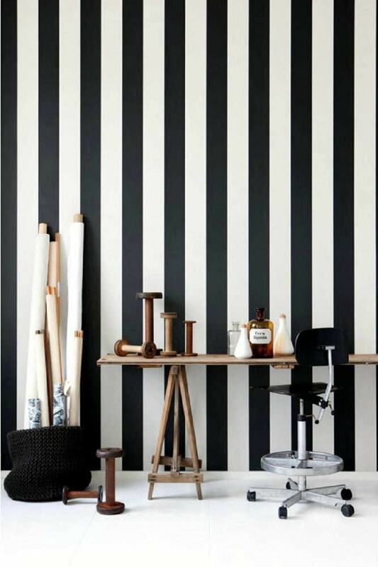 ديكور منزلي سميك مخطط زيبرا أسود أبيض ورق حائط مساحة 5 متر مربع لعام 100 صنع في تركيا