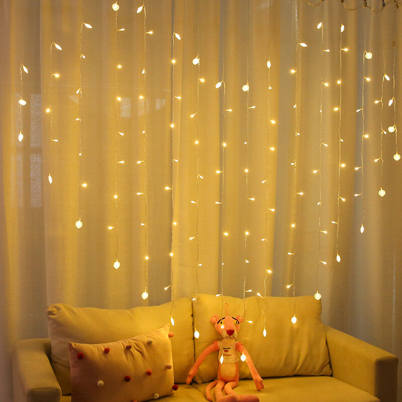 3M LED الستار سلسلة أضواء إضاءة Led للديكور الجنية الطوق التحكم عن بعد ل السنة الجديدة عيد الميلاد في الهواء الطلق ديكور منزلي للزفاف