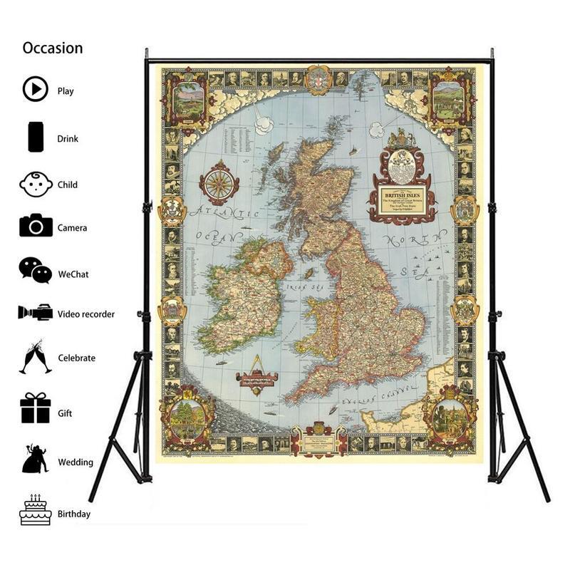 1937 طبعة Vintage خريطة المملكة المتحدة العظمى غير المنسوجة بريطانيا خريطة غير رائحة خريطة للبحث و جدار ديكور