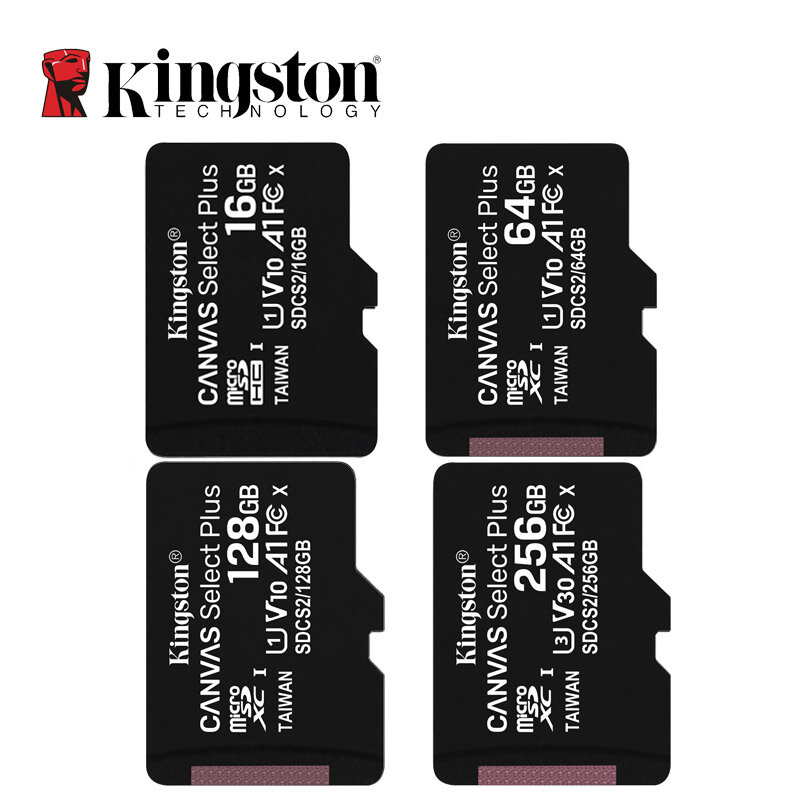 بطاقة ذاكرة كينجستون 128GB 32GB Micro SD TF 64GB 256GB MicroSD SDCS2 100 برميل/الثانية سرعة القراءة فئة 10 بطاقة فلاش SD