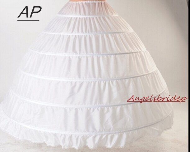 ANGELSBRIDEP جديد 6 الأطواق تنورات صخب ل الكرة ثوب الزفاف فساتين تحت تنورة الزفاف اكسسوارات الزفاف Crinolines الزفاف