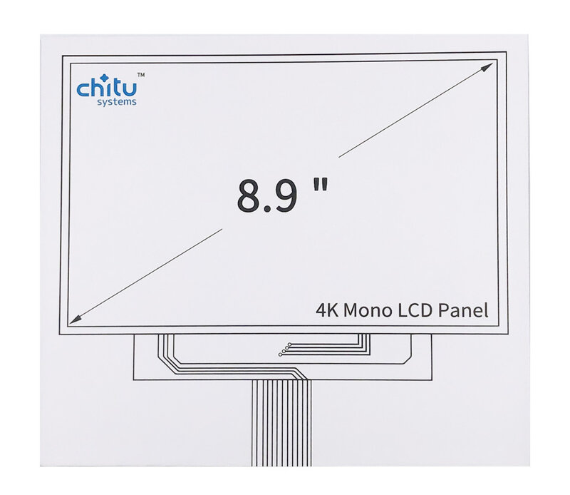 PJ089Y2V5 شاشة LCD أحادية اللون 8.9 بوصة مع فيلم حماية مجاني 4K 3840*2400 لطابعة Anycubic PHOTON X SLA