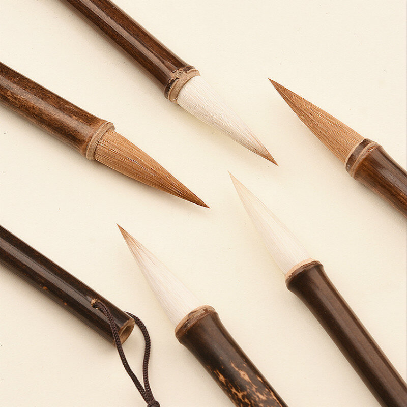 قلم خط شعر ابن عرس ، فاخر ، صيني قديم ، بامبو ، متوسط منتظم ، للرسم والكتابة ، القرطاسية