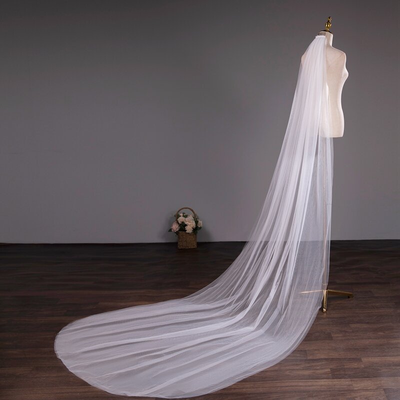 اكسسوارات الزفاف طبقتين 3 متر 5 متر طويل عيد الميلاد مشط الحجاب الأبيض العاج الشمبانيا حجاب الزفاف