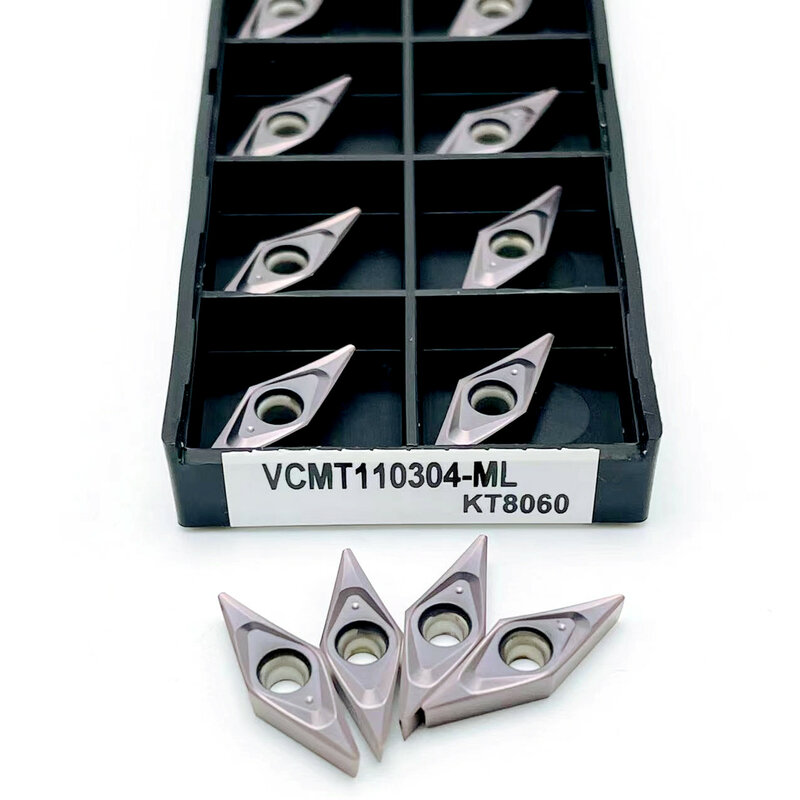 عالية الجودة VCMT110304 VCMT110302 VCMT110301 ML التصنيع باستخدام الحاسب الآلي أسطواني عدد قطع كربيدية المعادن تحول أدوات VCMT 110304 تحول