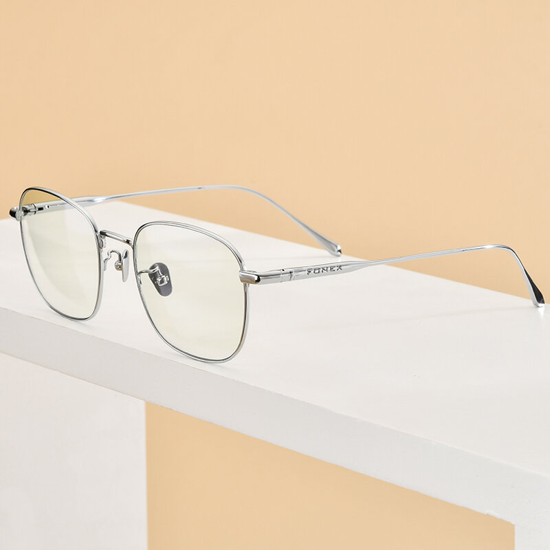 FONEX التيتانيوم النقي إطار نظارات الرجال مربع نظارات 2020 جديد الموضة الذكور قصر النظر البصرية وصفة النظارات إطارات 8560