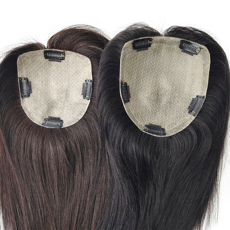 المرأة الشعر البشري توبر الحرير قاعدة مستقيم 12x13 سنتيمتر 15x16 سنتيمتر عذراء الشعر المستعار الحرير أعلى قطعة الشعر كليب في الشعر التمديد