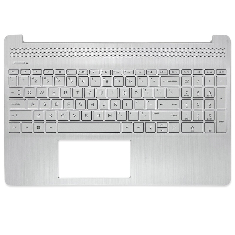 غطاء علوي لجهاز الكمبيوتر المحمول مع لوحة مفاتيح بديلة ، لوحة مفاتيح جديدة ، فضي ، حصان 15-دي ، 15-دي ، 15-إي ، 15-إي كيو ، 15-إيه ،