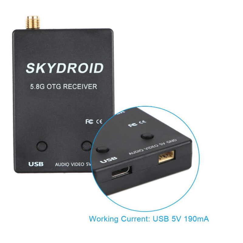Skydroid UVC واحد/مزدوج هوائي التحكم استقبال OTG 150CH 5.8G كامل قناة FPV استقبال ث/الصوت ل هاتف أندرويد ذكي PC M
