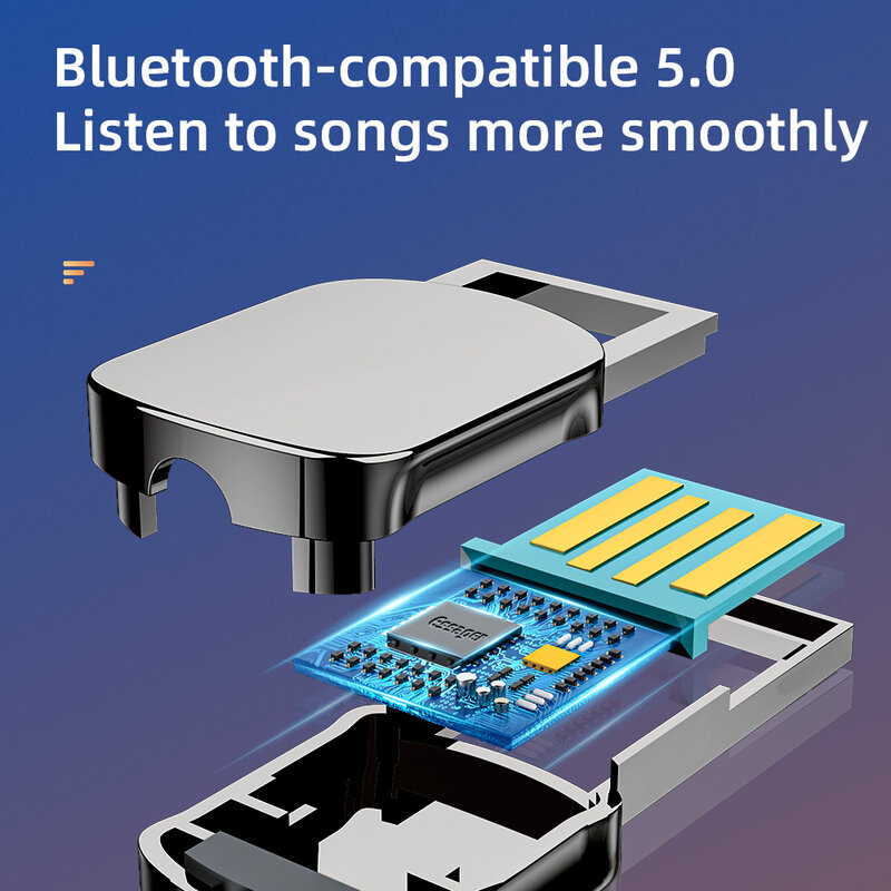 Essager بلوتوث Aux محول دونغل USB إلى 3.5 مللي متر جاك سيارة الصوت Aux بلوتوث 5.0 يدوي عدة لسيارة استقبال BT الارسال