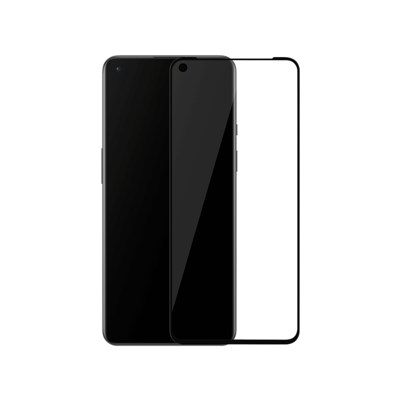 3D Arc Edge AF Oil-واقي شاشة OnePlus 9 الأصلي ، زجاج مقسّى ، نسخة غراء سوداء