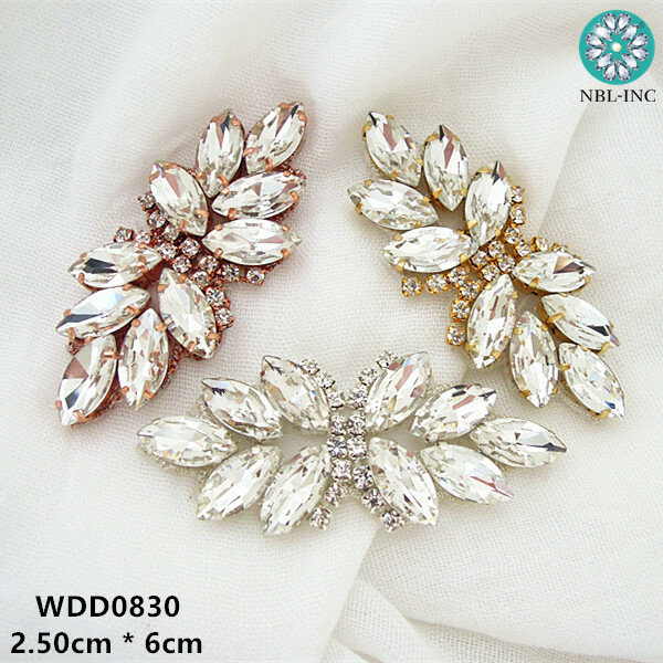 حزام زفاف من حجر الراين لفستان الزفاف ، مكواة خياطة ذاتية الصنع ، زينة ذهبية وفضية ، WDD0830 ، 1