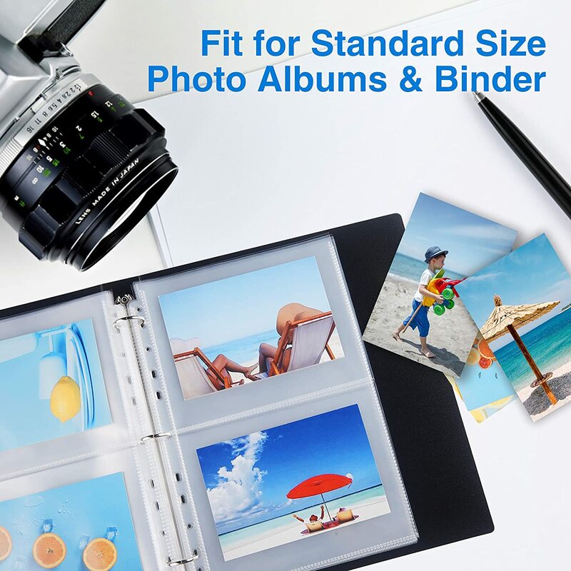 10 قطعة صور واضحة أو بطاقات بريدية صفحة حماة حامل صور بلاستيكية الأكمام ل 3 حلقة الموثق ، اثنين 5 ''x 7'' جيوب لكل صفحة