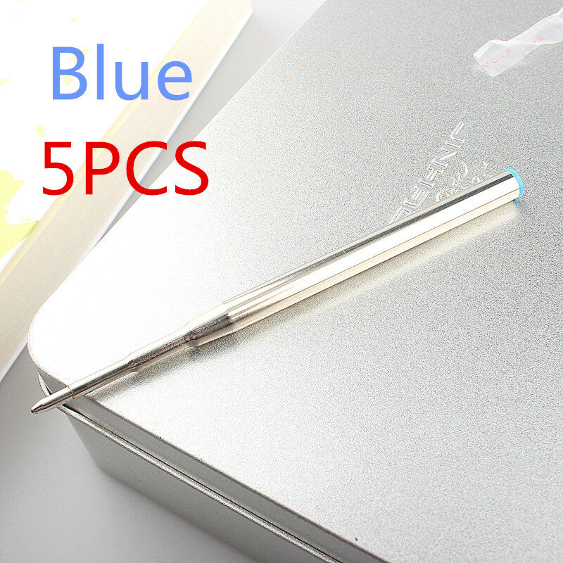 10 قطعة الأزرق المعادن القلم الملء قلم الغيارات غرامة نقطة متوسطة القياسية ل عالية الجودة نمط الحبر قلم