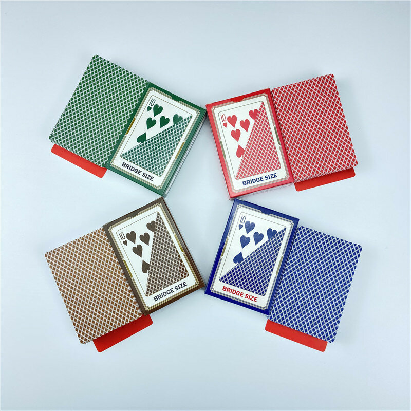 2 قطعة/الوحدة 4 ألوان بك بوكر اللعب بطاقات البلاستيك مقاوم للماء صقيع القمار تكساس هولدم بوكرز بطاقة لعبة الترفيه